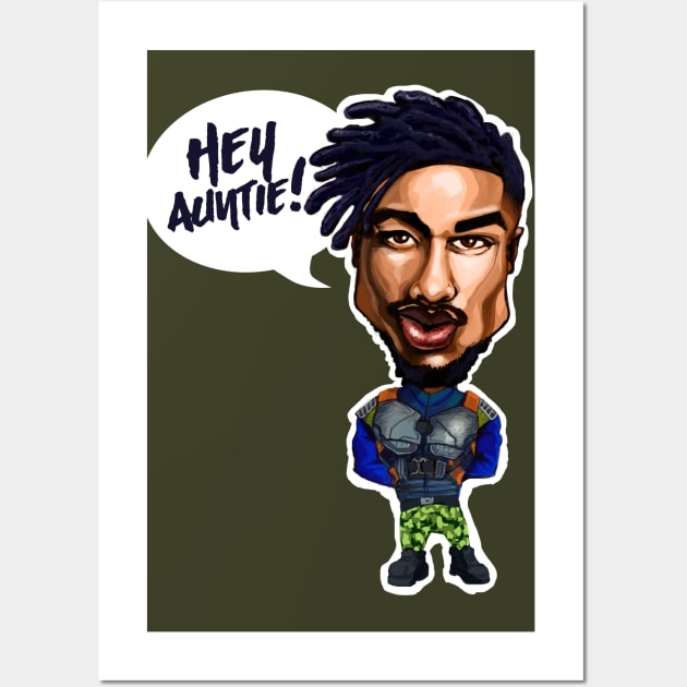 Killmonger - Hey Auntie! Wall Art by lsjordan